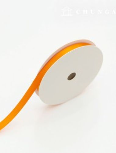 サテンリボン紐20マロール包装リボンテープ紐クラフト10mm オレンジ