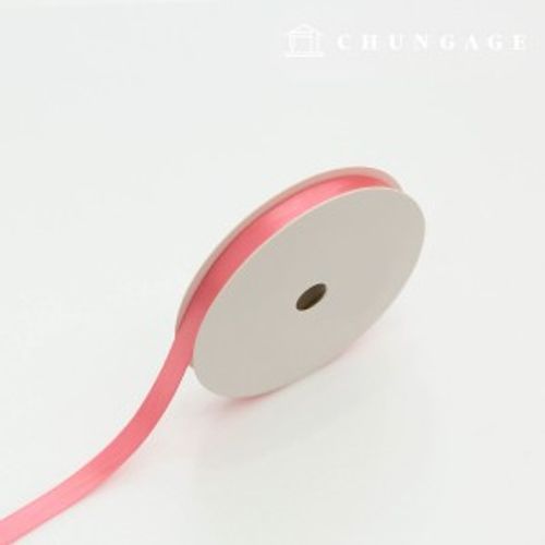 サテンリボン紐20マロール包装リボンテープ紐クラフト10mmコーラルピンク