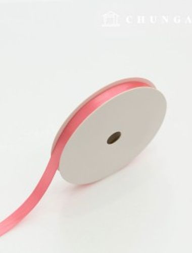 サテンリボン紐20マロール包装リボンテープ紐クラフト10mmコーラルピンク