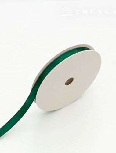 サテンリボン紐20マロール包装リボンテープ紐クラフト10mmディープグリーン