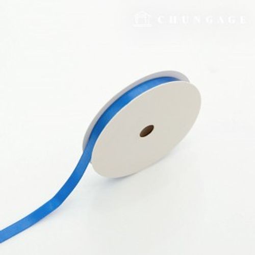 サテンリボン紐20マロール包装リボンテープ紐クラフト10mm 青色