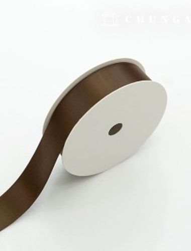 サテンリボン紐20マロール包装リボンテープ紐クラフト25mmブラウン