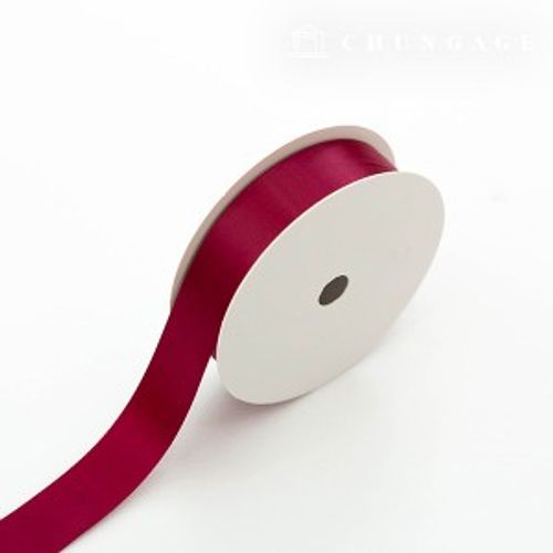 サテンリボン紐20マロール包装リボンテープ紐クラフト25mmワイン