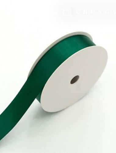 サテンリボン紐20マロール包装リボンテープ紐クラフト25mmディープグリーン