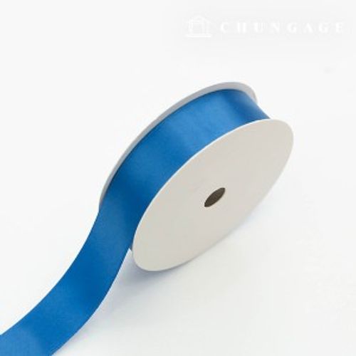 サテンリボン紐20マロール包装リボンテープ紐クラフト25mm 青色
