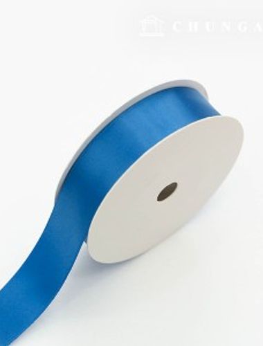 サテンリボン紐20マロール包装リボンテープ紐クラフト25mm 青色
