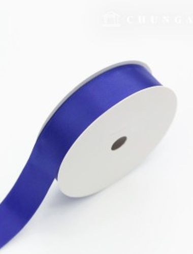 サテンリボン紐20マロール包装リボンテープ紐クラフト25mmディープブルー