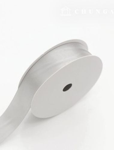 サテンリボン紐20マロール包装リボンテープ紐クラフト25mmグレー