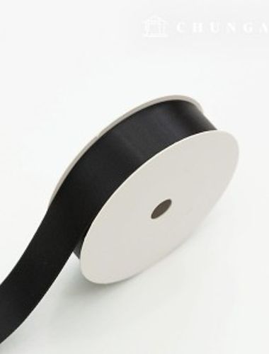 サテンリボン紐20マロール包装リボンテープ紐クラフト25mmブラック