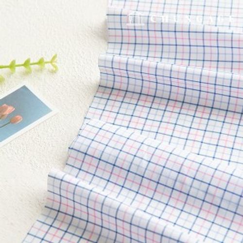 コットンチェック生地 先染 チェックストライプ 平織り生地 2