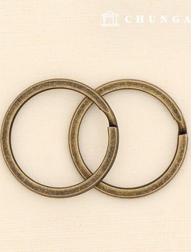 キーオーリングOリングマクラメオリングリングキーリングアンティークフラット真鍮25mm 48072