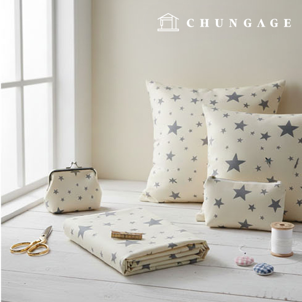 コットンオックスフォード生地パタン生地シャイニースターグレー