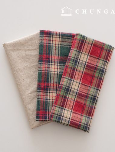 クリスマス生地パッケージ チェック 方言 生地彫刻布 人形子犬服作りクロース 3種