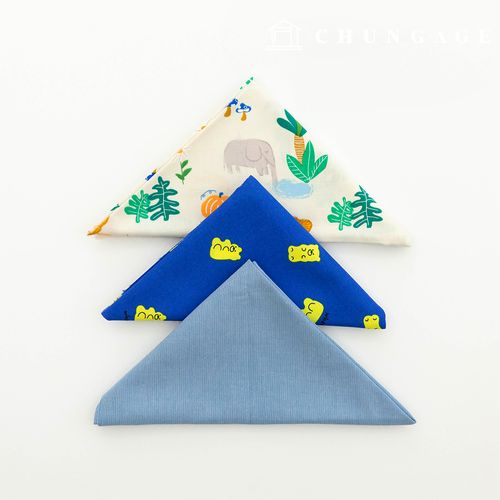 生地パッケージ動物ゼリー熊石生地青色彫刻布3種110