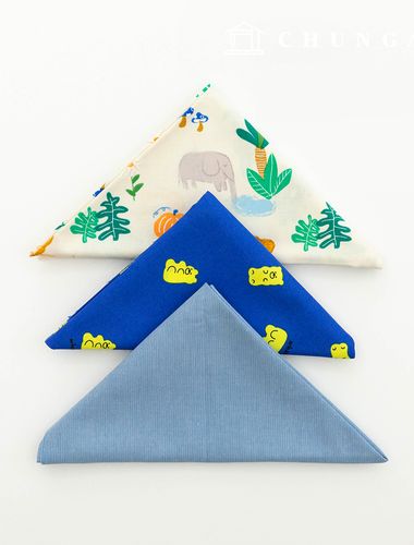 生地パッケージ動物ゼリー熊石生地青色彫刻布3種110