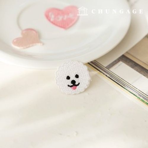 粘着性のあるワッペンミニビション犬のワッペンのあざ150