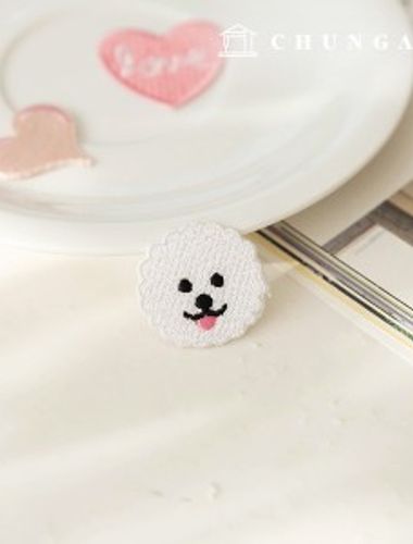 粘着性のあるワッペンミニビション犬のワッペンのあざ150