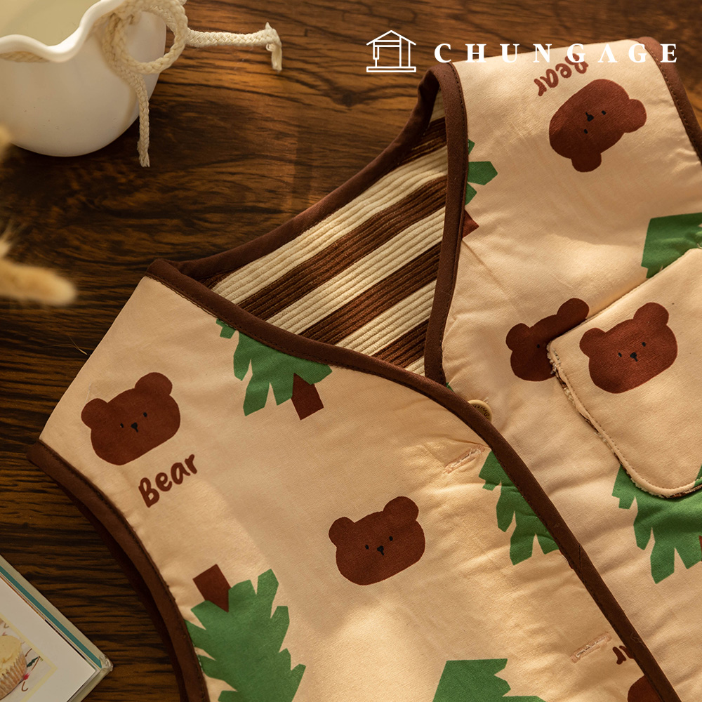 綿生地熊生地20カウントウッドベア419