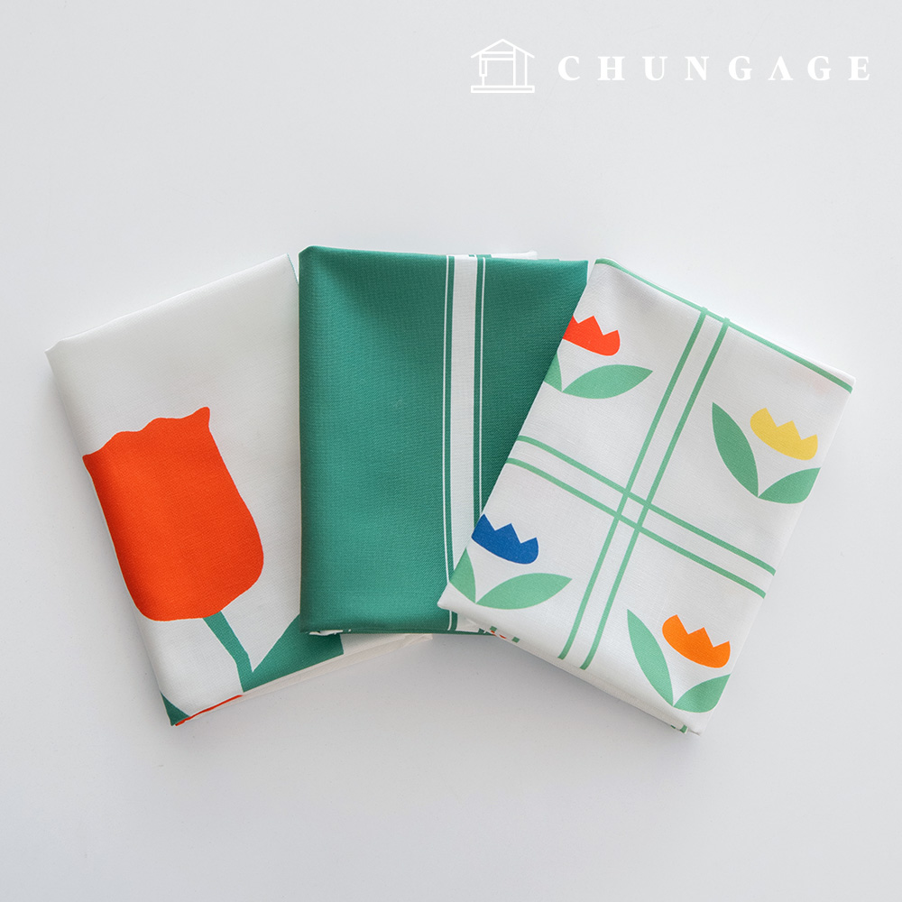 生地パッケージフラワーさくらんぼ生地ストライプ布人形子犬服作り3種240