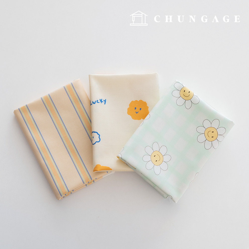 生地パッケージフラワーフェンス生地ストライプ布人形子犬服作り3種242