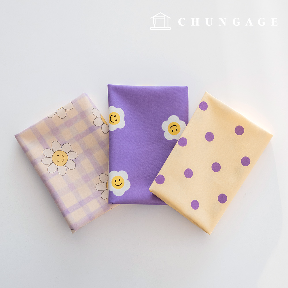 生地パッケージフラワーさくらんぼ生地チェック千人形子犬服作り3種243