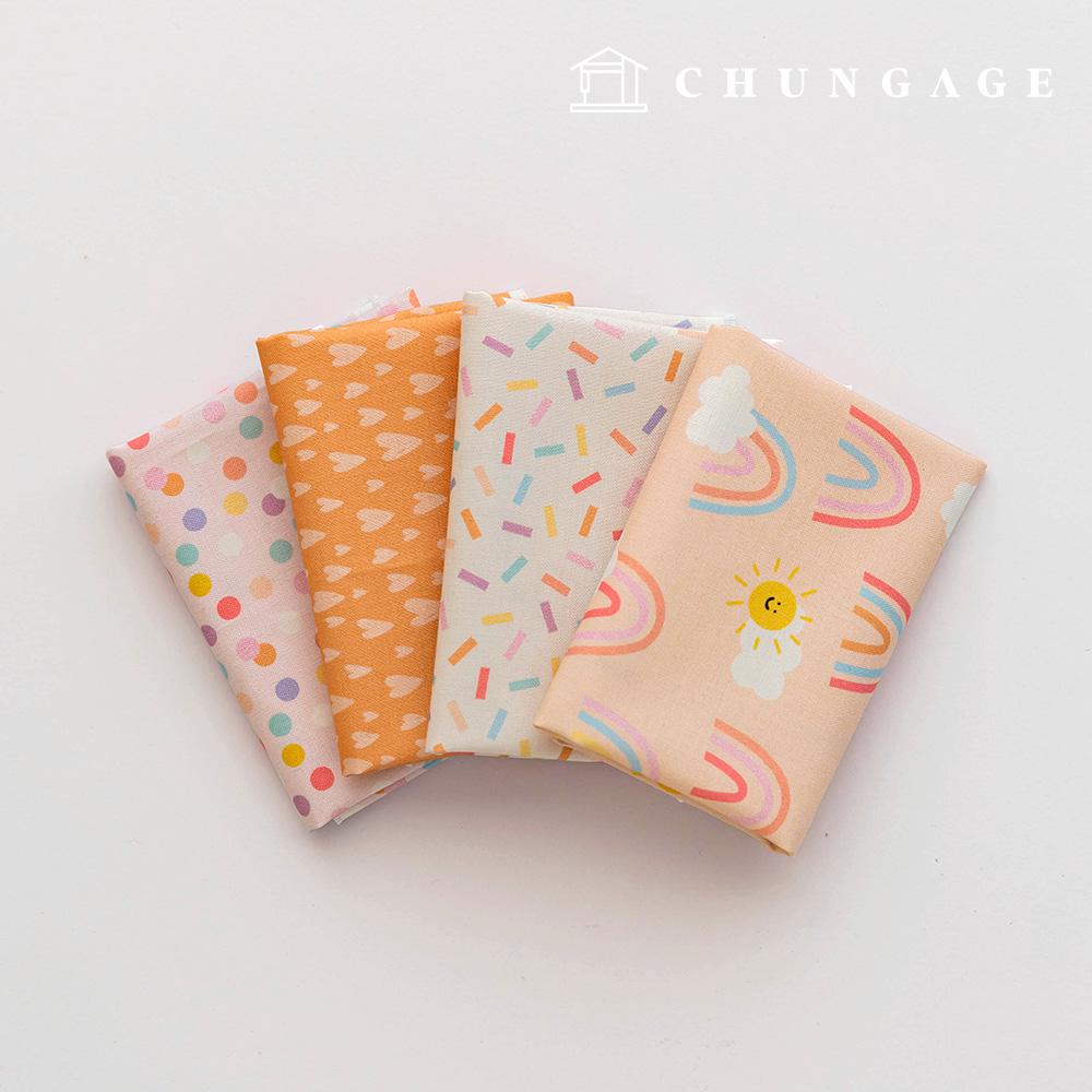 生地パッケージレインボーコート生地ドット布人形子犬服作り4種250