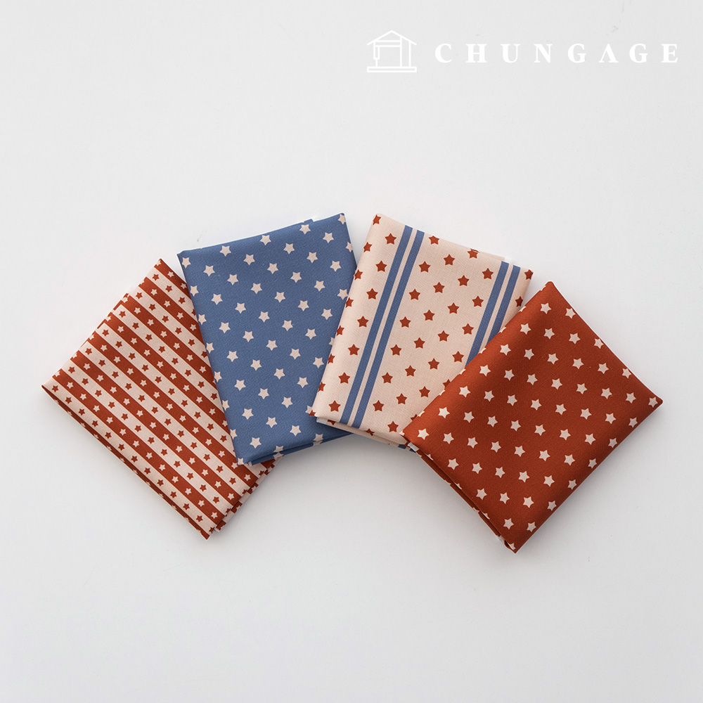 生地パッケージ 星の方言 生地ストライプ布 人形子犬服作り 4種 252