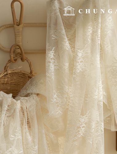 レース生地 スパン ラッセル メッシ 広幅 フラワー生地 ブルーミング