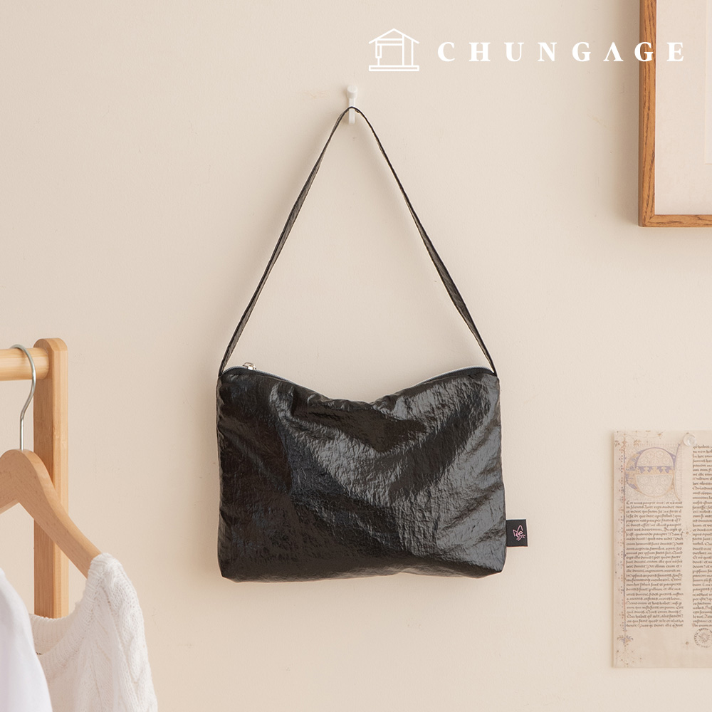 ナイロン生地 防風 平織り生地 高光沢ブラック