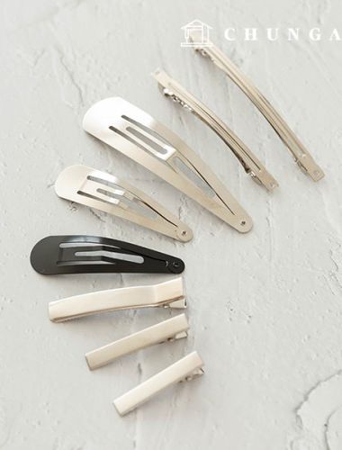 ヘアヘアピン作り 副資材 ワニピン鉗子ピン カチカチピン8種10個入り