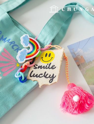 キーリング結び目タス飾り紐キーホルダーキーホルダー人形キーリングスマイリーラッキー