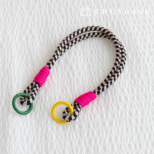 キーリング結び紐キーホルダーキーホルダーロープリングキーリングボーダーチェーン11種