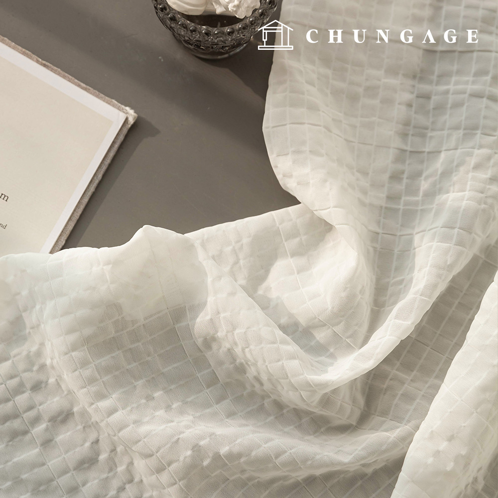 サポート未生地リップルポリシアサーカー生地チェック生地広幅クリアチェック