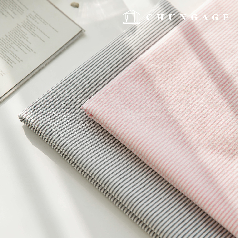 コットンストライプ生地 先染 衣類生地 ロア2種