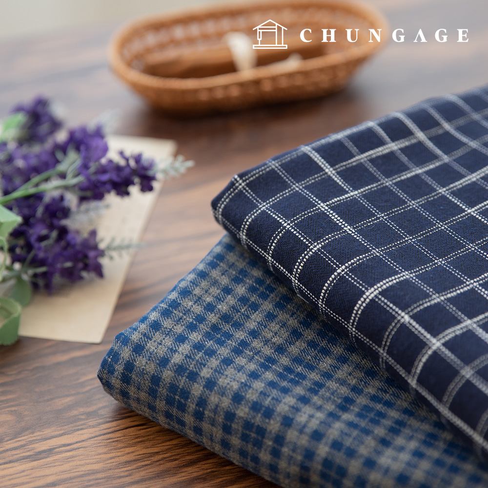 チェック生地 コットン起毛 冬 チェック生地 広幅ラベリー2種