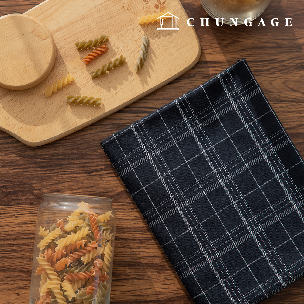 コットンチェック生地 先染チェック 衣類生地 広幅 ミッドナイトチェック