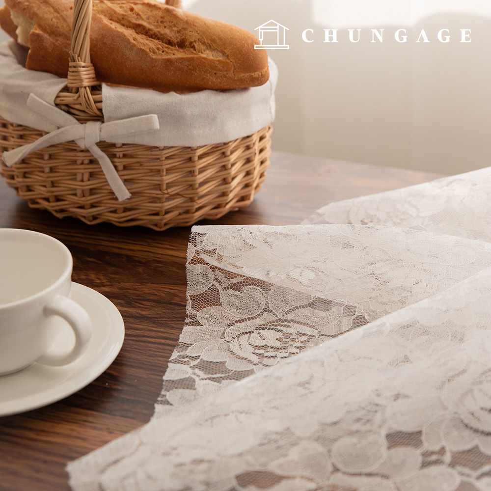 レース生地刺繍メッシラッセルフラワー生地広幅フロイ