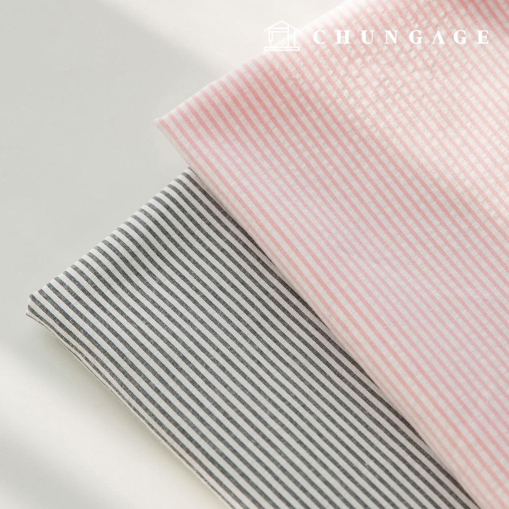 コットンストライプ生地 先染 衣類生地 ロア2種