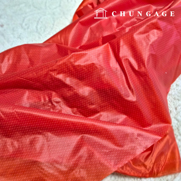 風防生地ポリ超軽量生活防水広幅平織り生地オレンジチェック