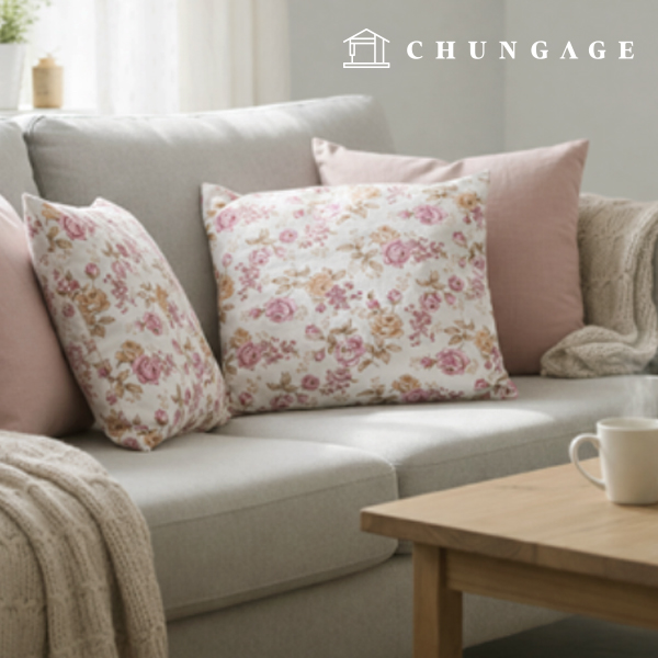 コットンオックスフォード生地フラワー花柄生地ローズガーデン