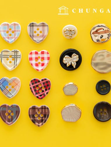 モダンラブリープラスチック金網金属金リボン服作りボタンコレクション