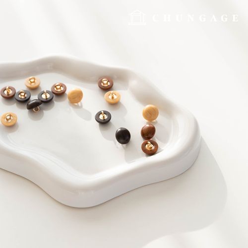 高級バンコンウッド丸型ボタン12mm 3種5個入り