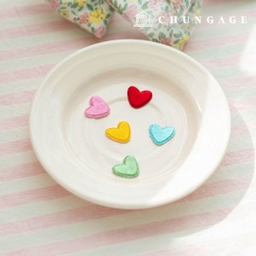 接着剤ワッペンパッチ刺繍ミニハートワッペン206