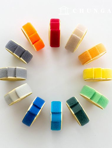 マジックテープ付き25mm縫製用接着用ベルクロテープ1ヤード両面セット