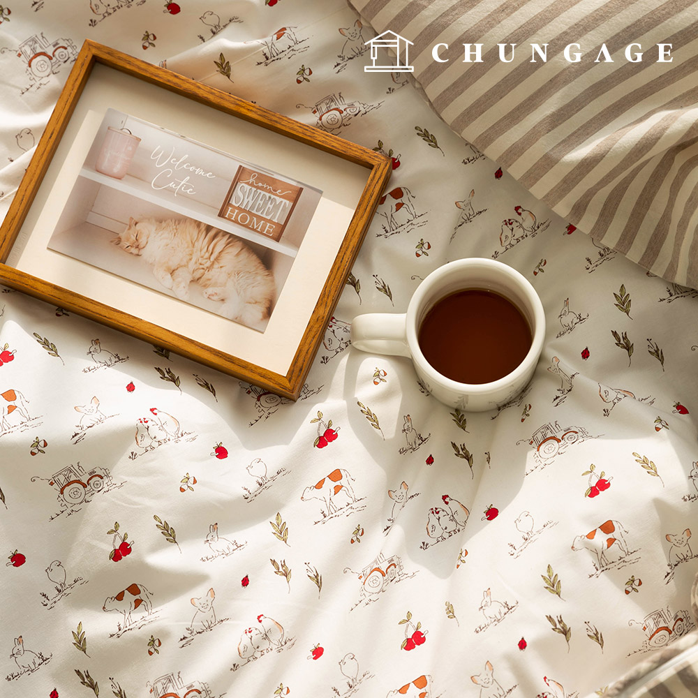 綿生地動物生地20カウントハッピーファーム395