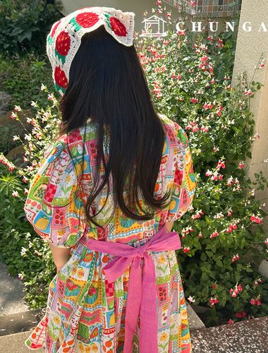 綿生地花柄フラワー果物生地20カウントフルーツマーケット399