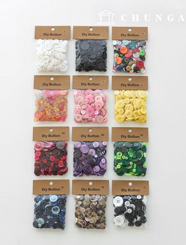 衣料部品素材プラスチックカラーサイズ混合ボタンセット