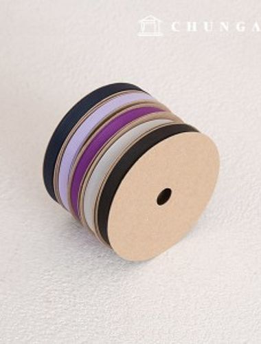 ゴルジリボン紐包装 リボンテープ紐工芸 10mm 紫 5種 1ヤード