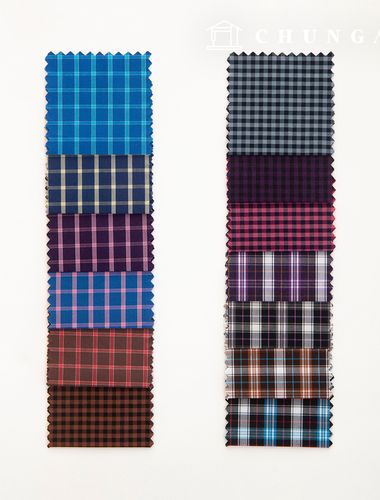 チェック生地広幅テイラーショップカスタムワイシャツ生地フォーマルウエア衣類布B1 36