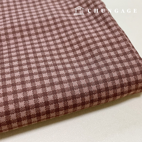 綿生地チェック生地20カウントブラウン9453